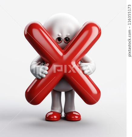 Banning entry: a 3d prohibition concept with a red x sign, a virtual warning symbolizing restricted access for banners and websites, ensuring digital safety and control in a visually impactful design 116355173