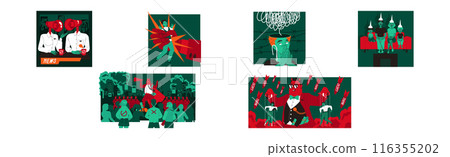 Manipulation of People with Authority Having Influence and Control Over Crowd Vector Set 116355202