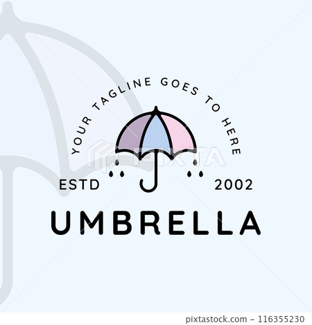 umbrella modern logo line art simple minimalist vector illustration template icon graphic design 116355230