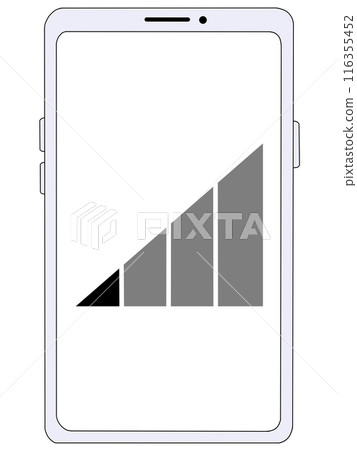 Antenna 2 (radio signal 1) displayed inside a smartphone (white) (screen transparent) 116355452
