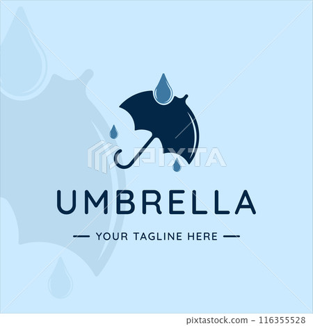 umbrella modern logo vintage vector illustration template icon graphic design 116355528