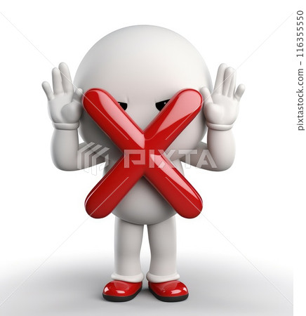 Banning entry: a 3d prohibition concept with a red x sign, a virtual warning symbolizing restricted access for banners and websites, ensuring digital safety and control in a visually impactful design 116355550