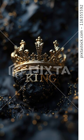 Royal elegance: captivating logo text king design, symbolizing majesty, authority, and regal sophistication, perfect for branding and marketing ventures 116355592