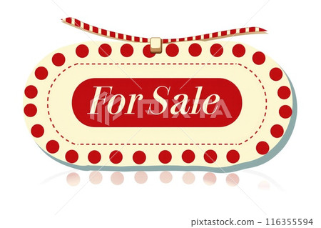 Advertising space: For Sale text banner ideal for copy space, providing a visually appealing and effective way to promote items or properties available for purchase and capture attention. 116355594