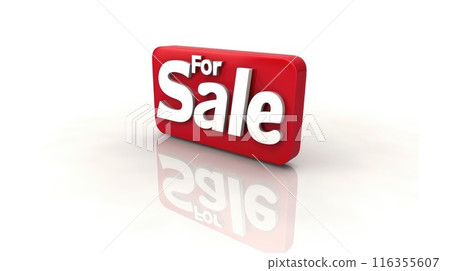 Real estate listing: For Sale text banner designed for copy space, perfect for showcasing property listings with eye-catching graphics and clear messaging to attract potential buyers 116355607