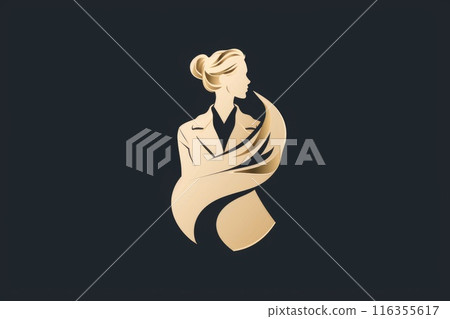 Logo medicine doctor, pharmacology treatment, family care hospital. Minimalistic banner copy space creative VIP promotion vitruvian man 116355617