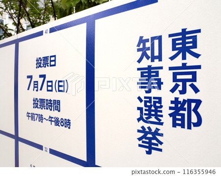 Election poster board in Tokyo 116355946
