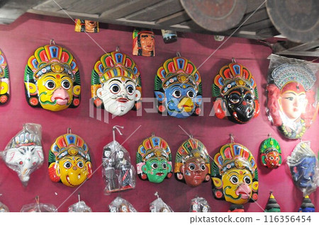 Nepal, Bhaktapur, mask, tourist souvenir 116356454