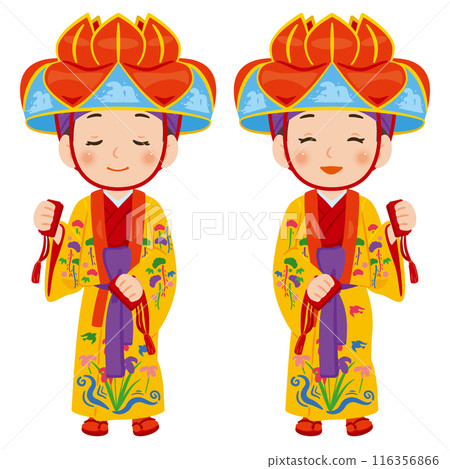 手持竹竿跳琉球舞的女子 手持竹竿跳琉球舞的女子 116356866