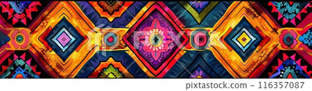 Traditional South America Peruvian native design national pattern 116357087