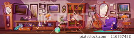Abandoned antique shop interior 116357458