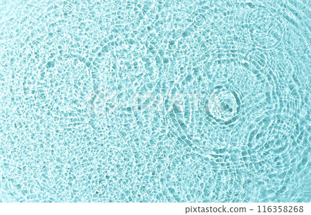 Texture of fresh blue water with droplets. Perfect as a backdrop in a design layout. 116358268