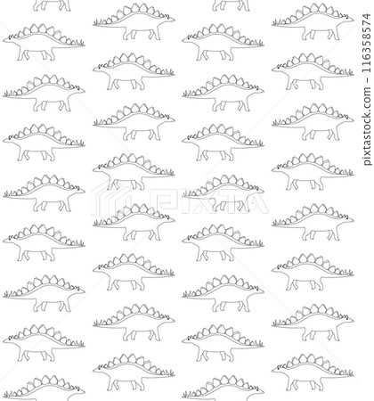 Vector seamless pattern of stegosaurus dinosaur Vector seamless pattern of stegosaurus dinosaur 116358574