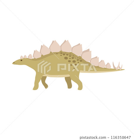 Vector flat hand drawn stegosaurus dinosaur 116358647