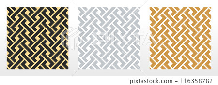Set of abstract geometric patterns. Seamless vector backgrounds. Colored ornaments Graphic modern patterns Simple lattice graphic design. Set of abstract geometric patterns. Seamless vector backgrounds. Colored ornaments Graphic modern patterns Simple lattice graphic design. 116358782