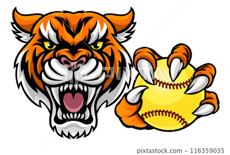 Tiger Softball Animal Sports Team Mascot Tiger Softball Animal Sports Team Mascot 116359035