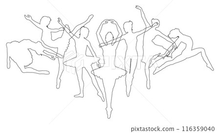 Ballet Dancer Silhouette Dancers Poses Silhouettes 116359040