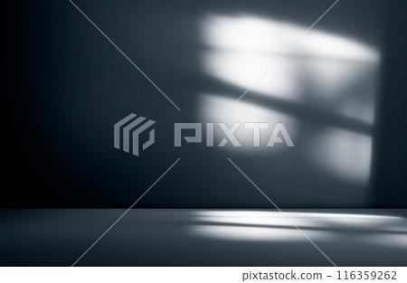 Indigo Background Shadow Abstract Gentle Light Studio Kitchen Wall Floor Gradient Pastel Mockup Product Cosmetic Backdrop Scene Space Minimal Empty Display Template Presentation Loft blur Cement. 116359262