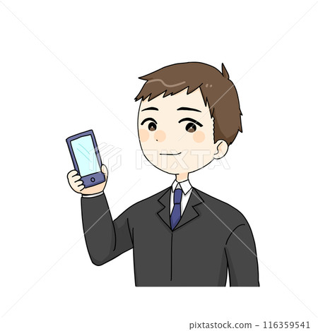 A man in a suit using a smartphone 116359541