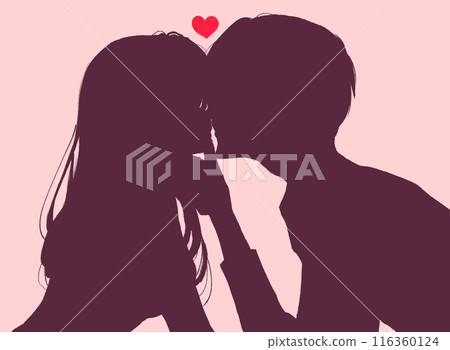 接吻男人與女人,吻下巴,皮影戲 接吻男人與女人,吻下巴,皮影戲 116360124