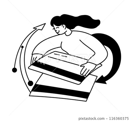 Woman Using Credit Card Vector 116360375