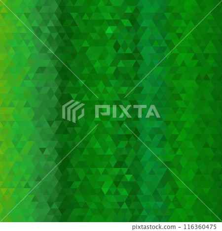 Green triangle template for presentation, layout for advertising, banner. Polygonal style. Vector graphics. Abstract background. eps 10 116360475