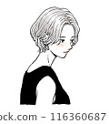Short hair woman illustration Short hair woman illustration 116360687