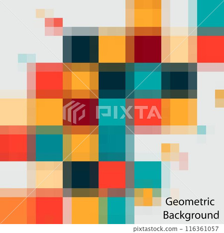 Colorful squares. Abstract colorful background of squares. Mosaic. Geometric pattern. eps 10 116361057