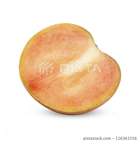 Fresh Half sapodilla isolated on white background Fresh Half sapodilla isolated on white background 116361558