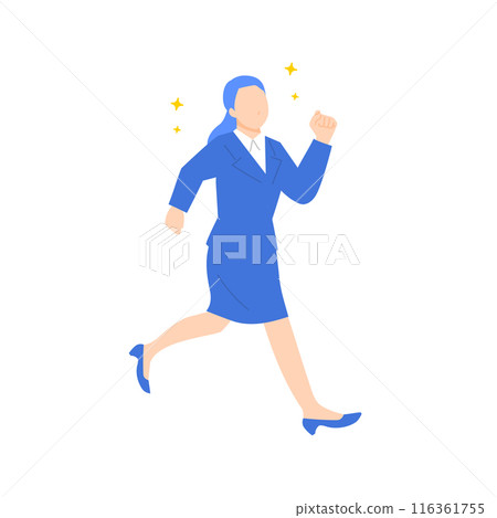 Illustration of a woman in a running suit Illustration of a woman in a running suit 116361755