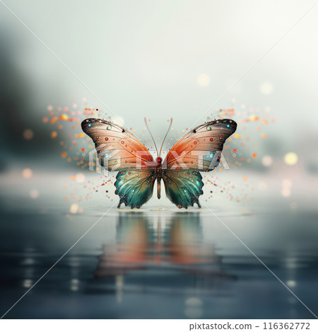 Gentle Nature Background with Butterfly and Blurred Background 116362772