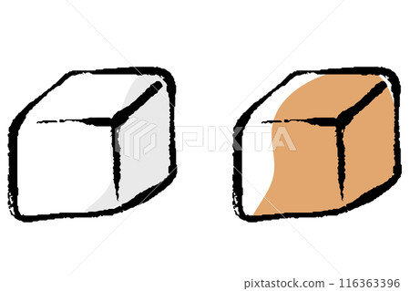 糖塊與畫筆描邊的插圖 116363396