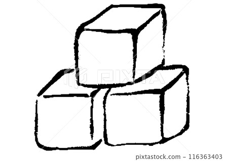 糖塊與畫筆描邊的插圖 116363403