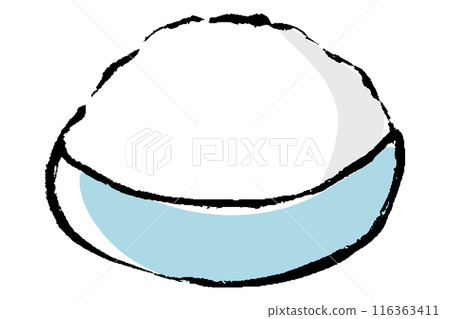 A brush-drawn illustration of sugar in a container 116363411