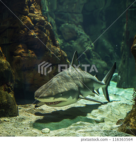 Shark swimming in the aquarium 116363564
