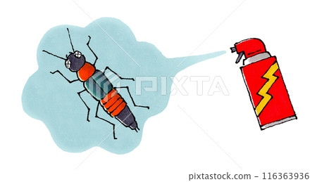 Burning insects sprayed with insecticide Burning insects sprayed with insecticide 116363936
