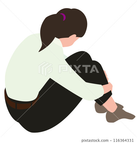 Vector illustration of a woman sitting backwards 116364331