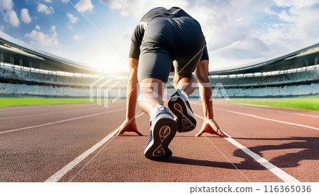 Track and field: Crouching start 116365036