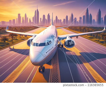 客機起飛的CG素材圖片素材 116365655