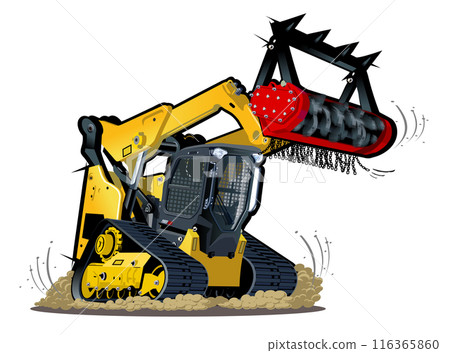 Vector Cartoon Land Clearing Mulcher Vector Cartoon Land Clearing Mulcher 116365860