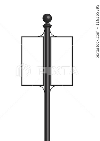 Outdoor Sign Mock up. street banner isolated. Vector illustration 116365895