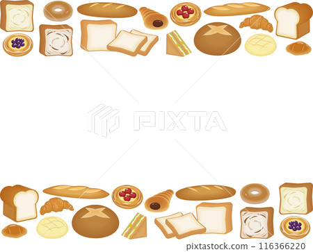 各種麵包的插圖框架 116366220