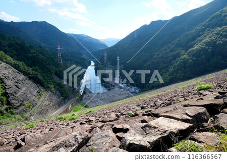 Gero City, Gifu Prefecture_Southern view from Iwaya Dam 6_September 2023 Gero City, Gifu Prefecture_Southern view from Iwaya Dam 6_September 2023 116366567