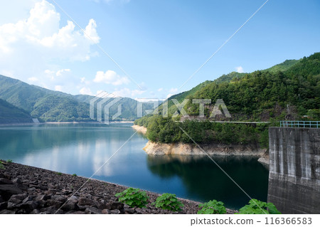 Gero City, Gifu Prefecture_North view from Iwaya Dam 1_September 2023 Gero City, Gifu Prefecture_North view from Iwaya Dam 1_September 2023 116366583