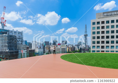 Chunichi Building, view from the rooftop plaza on the 7th floor (Nagoya City, Aichi Prefecture) Chunichi Building, view from the rooftop plaza on the 7th floor (Nagoya City, Aichi Prefecture) 116366922