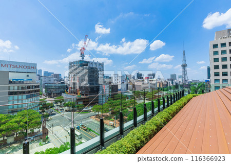 Chunichi Building, view from the rooftop plaza on the 7th floor (Nagoya City, Aichi Prefecture) Chunichi Building, view from the rooftop plaza on the 7th floor (Nagoya City, Aichi Prefecture) 116366923