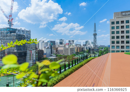 Chunichi Building, view from the rooftop plaza on the 7th floor (Nagoya City, Aichi Prefecture) 116366925