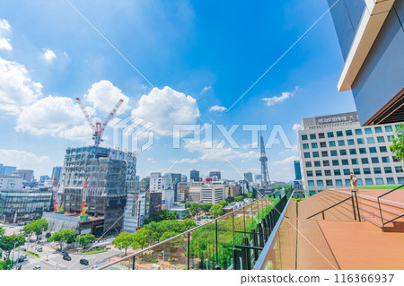 Chunichi Building, view from the rooftop plaza on the 7th floor (Nagoya City, Aichi Prefecture) 116366937