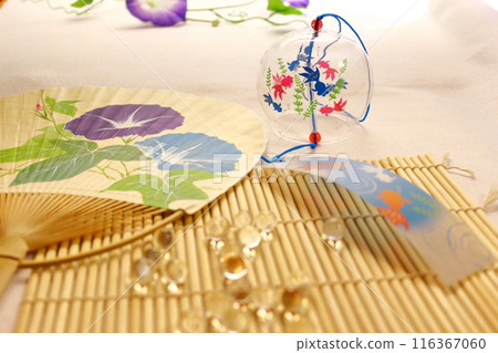 Morning glory fan and summer scenery Morning glory fan and summer scenery 116367060