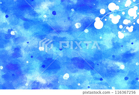 Background material watercolor leaves blue Background material watercolor leaves blue 116367256